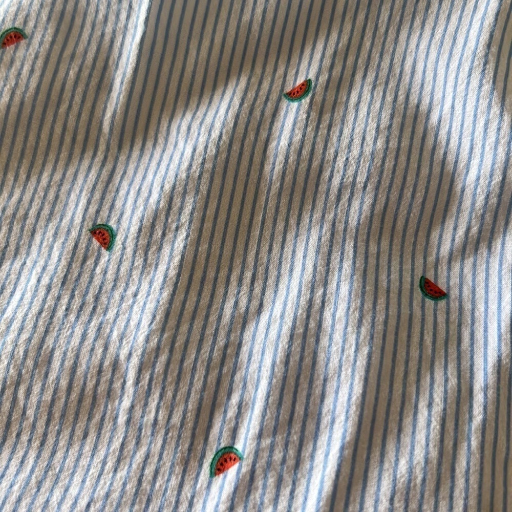 Old Navy Relaxed Blue Striped Button Front Blouse Size Medium - Picture 10 of 10